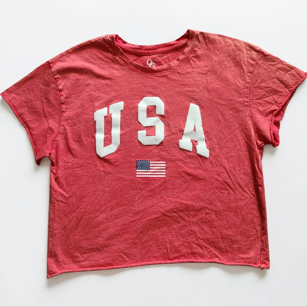 Organic Generations USA Cropped Tee-Size Medium